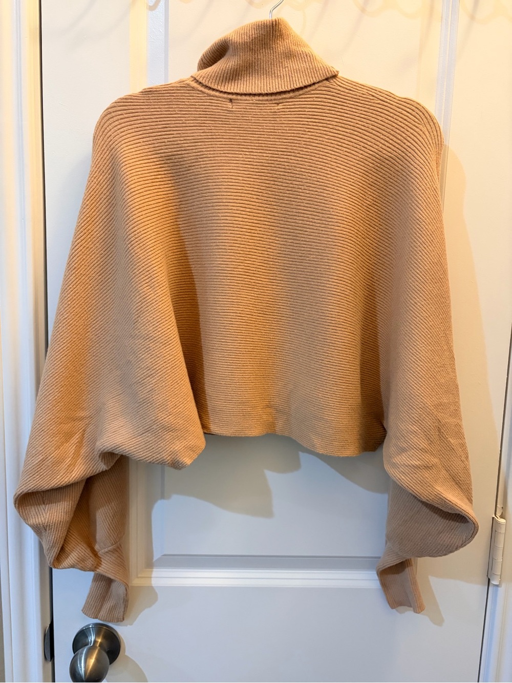 Forever 21 Camel Ribbed Cropped Turtleneck Sweater Size Small